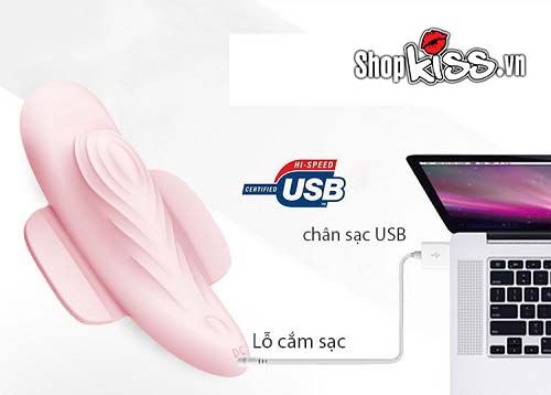 Cổng sạc USB tiện lợi của bướm rung Prettylove Boat MS32C