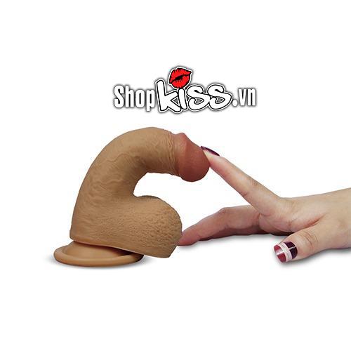 Cận cảnh chất liệu silicon mềm mịn của dương vật giả DV58D Nature Cock, tạo cảm giác như thật khi chạm