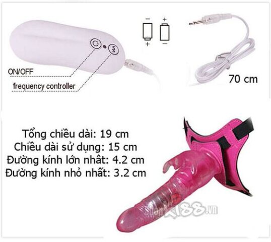 Thông số kỹ thuật chi tiết của dương vật giả rung Harness Rabbit Dong DV65E