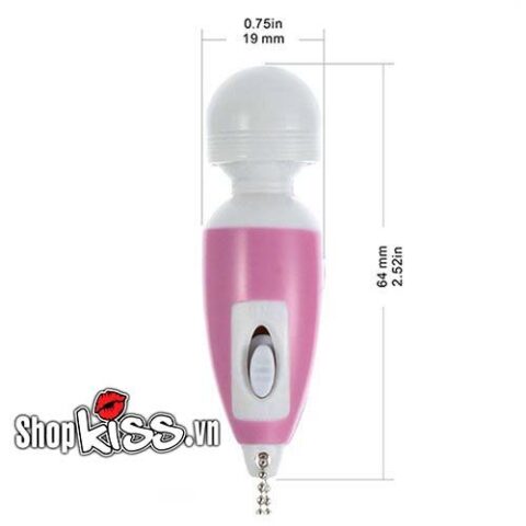 Kích thước chi tiết của chày rung massage móc khóa DC40B siêu nhỏ gọn