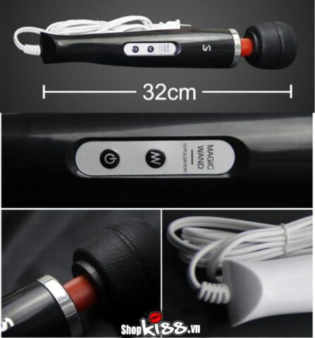 Kích thước chi tiết của chày rung massage Magic Wand AV05 mạnh mẽ