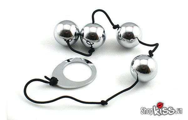 Chuỗi bi kích thích hậu môn bằng thép không gỉ HM03B sáng bóng và an toàn