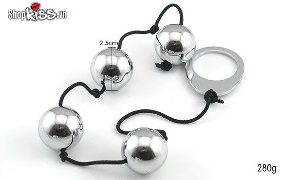 Kích thước chi tiết của chuỗi bi hậu môn HM03B với đường kính 2.5cm