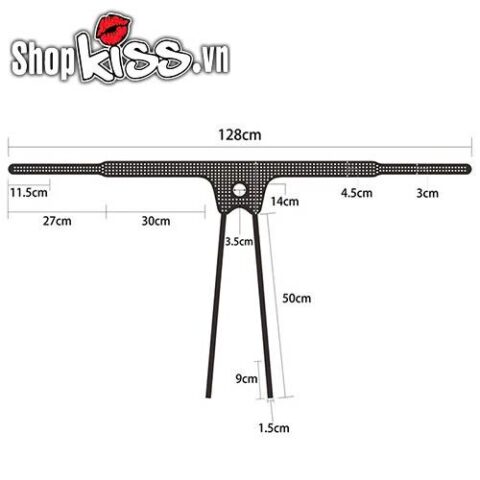 Biểu đồ kích thước chi tiết của Quần đai đeo dương vật giả Lovetoy Ingen Polka Dots phù hợp vòng eo 61-142cm