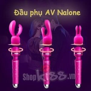 Minh họa cách gắn đầu phụ silicon Nalone DP30 vào chày rung