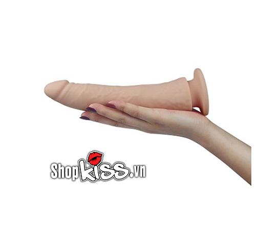 dương vật giả gắn tường Real Feel DV55D màu da với đế hút chân không