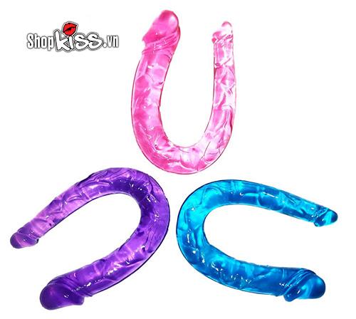 Chất liệu Silicone và TPE mềm dẻo an toàn của dương vật giả 2 đầu DC79A