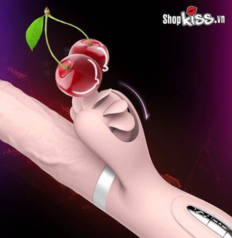 Cận cảnh lưỡi liếm kích thích âm vật trên dương vật giả Evo Mars DV69A