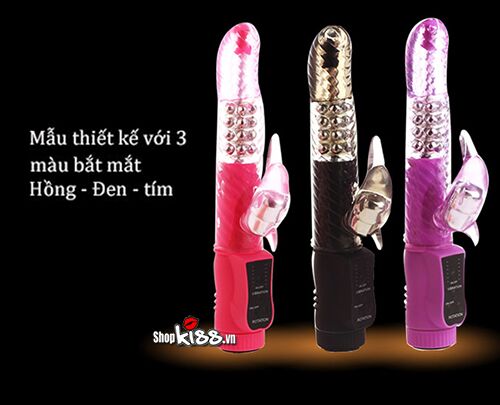 Ba phiên bản màu sắc hồng, đen, tím của dương vật giả đa năng Loveaider Boyfriend DV17B trưng bày