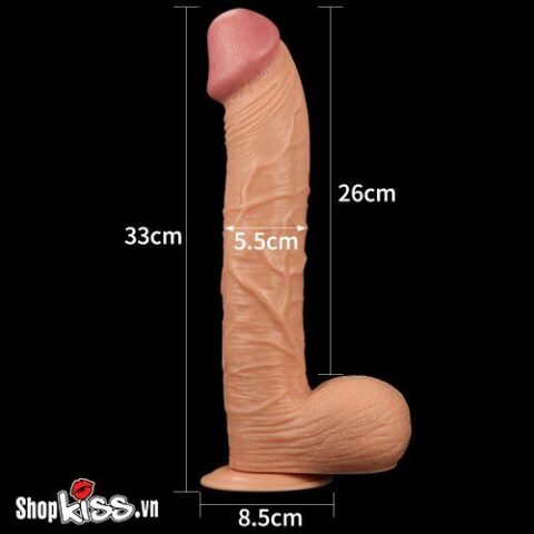 Chi tiết kích thước khủng dương vật giả DV58: dài 33cm, đường kính 5.5cm