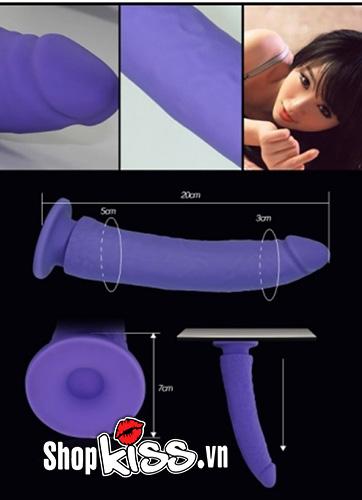 Kích thước chi tiết dương vật giả gắn tường Real Feel DV55D 20cm