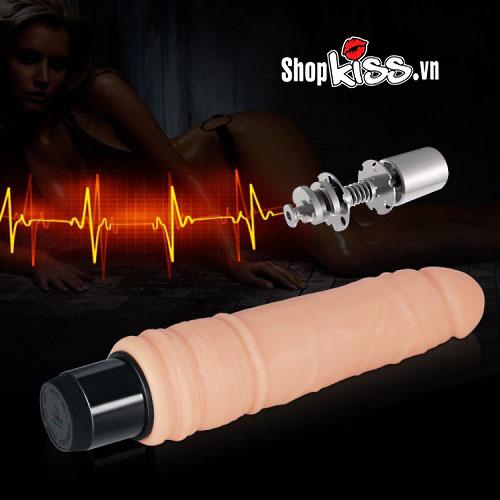 Nút điều khiển chế độ rung đa dạng tích hợp trên đế dương vật giả Real Feel DV55.