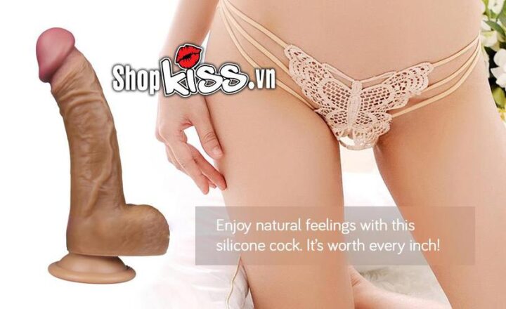dương vật giả gắn tường tự động rung ngoáy Anthony DV07R silicone y tế cao cấp có đế hít tường