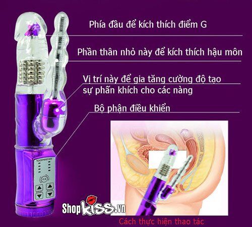 Cách kích thích điểm G âm đạo bằng Dương vật rung xoay DV20