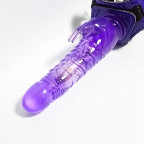 Chất liệu silicone cao cấp và gân nổi của dương vật Harness Rabbit Dong DV65E