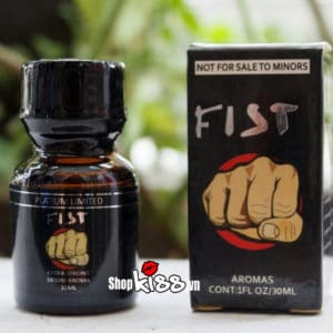 Chai Fist Popper 10ml PP4 chính hãng Mỹ với thiết kế nhãn đặc trưng, nhấn mạnh sự mạnh mẽ và chất lượng