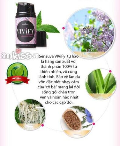 Thành phần tự nhiên an toàn của gel se khít vùng kín Sensuva Vivify