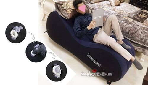 Tận hưởng khoảnh khắc đọc sách thoải mái trên ghế tình yêu bơm hơi SM103