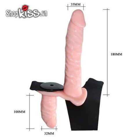 Kích thước chi tiết hai đầu dương vật giả silicone của bộ dây đeo DC65R