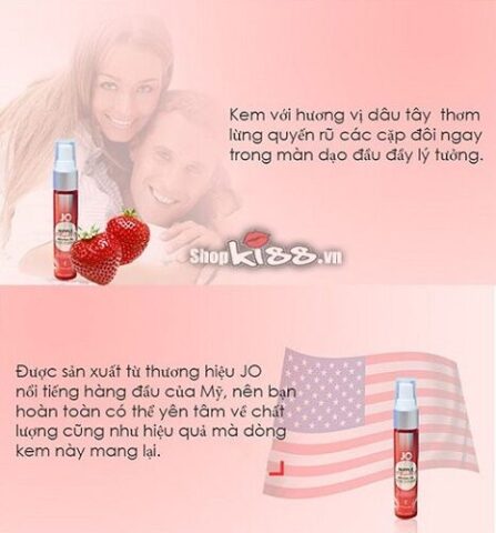Cận cảnh tuýp kem làm hồng và kích thích nhũ hoa Jo Nipple G14C hương dâu