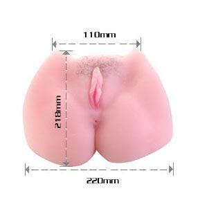 Sơ đồ kích thước chi tiết của âm đạo giả silicone DC46B với chiều dài, rộng và cao cụ thể