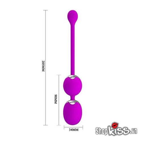 Kích thước chi tiết bóng tập âm đạo Prettylove Willie DC55V vừa vặn, dễ sử dụng