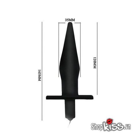 Kích thước chi tiết của trứng rung hậu môn Butt Plug HM02A với chiều dài sử dụng 12cm
