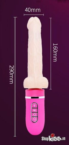Kích thước chi tiết dương vật giả đa năng Jeuplay Louis V DV44N