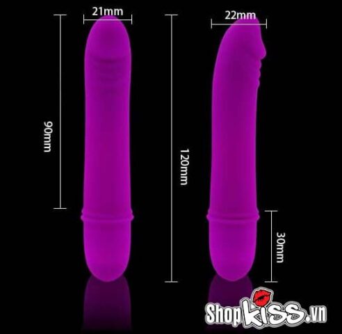 Kích thước dương vật giả silicon Prettylove BECH DV39 12cm x 2.1cm