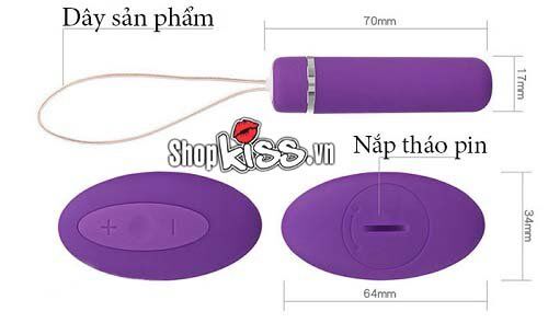 Kích thước chi tiết của trứng rung Galaku MS32E và remote điều khiển không dây nhỏ gọn