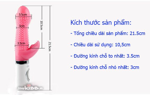 Kích thước chi tiết của dương vật giả DV18 với chiều dài 21.5cm và đường kính 3.2cm