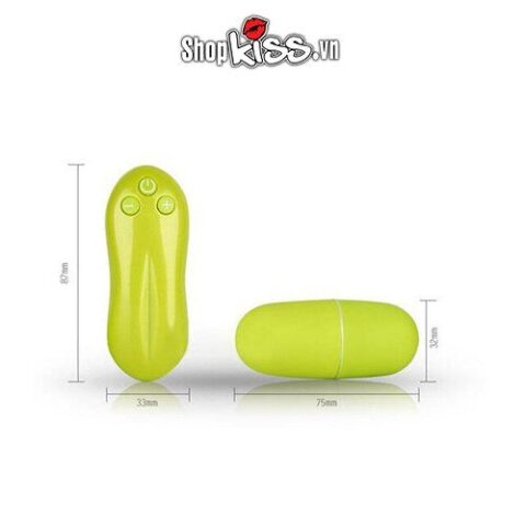 Hình ảnh chi tiết kích thước nhỏ gọn của trứng rung EG20 và bộ điều khiển từ xa dễ dàng cầm nắm.