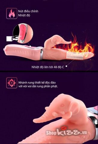 Nhánh rung phụ độc đáo của dương vật gai mềm Elephant Heating DV44D