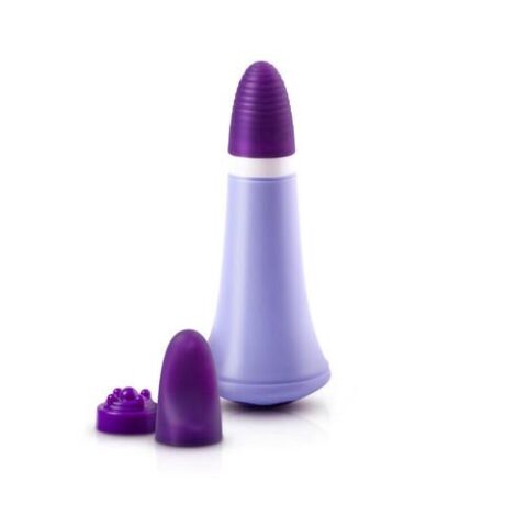 Bộ sản phẩm máy massage Trojan MS11B gồm thân máy và 3 đầu thay thế đa dạng kích thích.