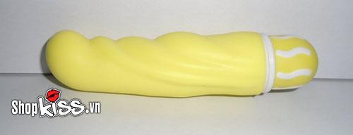 Dương vật giả Cupid rung 7 kiểu màu vàng tươi bắt mắt cầm trên tay