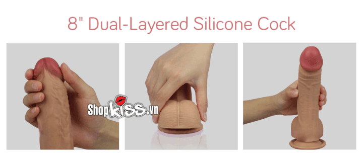 Chất liệu silicone TPE mềm dẻo như thật của dương vật rung ngoáy Anthony DV07R