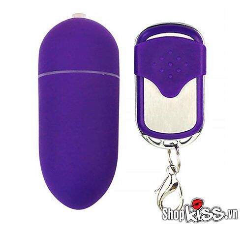 Trứng rung điều khiển xa DC24 nhỏ gọn màu tím với remote tiện lợi