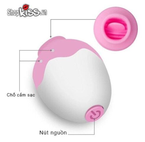 Cận cảnh cổng sạc từ tính của trứng rung lưỡi liếm Little Vicky Dibe chống thấm nước