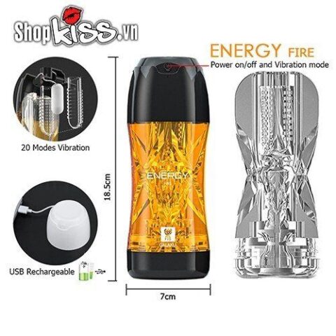 Kích thước chi tiết của cốc thủ dâm rung Galaku Energy AD35 nhỏ gọn