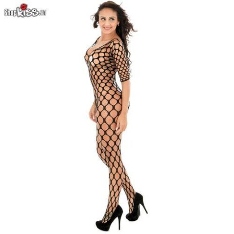Ảnh cận cảnh chất liệu vải Spandex co giãn tốt của nội y lưới NY77 màu đen