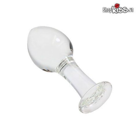Phích cắm hậu môn bằng thủy tinh trong suốt HM05J với thiết kế đầu bo tròn dễ dàng thâm nhập