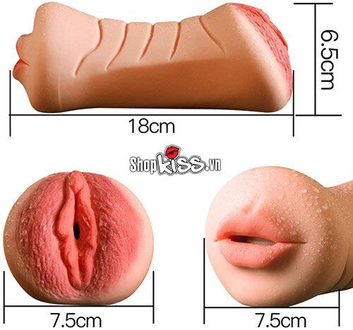 Kích thước chi tiết của âm đạo giả silicon 2 đầu Jiuai AD19G
