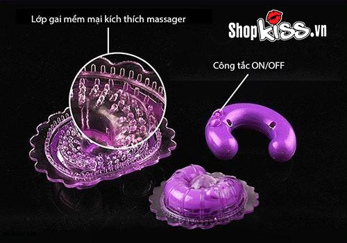 Bề mặt gai nhỏ trên dụng cụ mát xa nhũ hoa mini DC67M giúp tăng cường massage mô ngực.