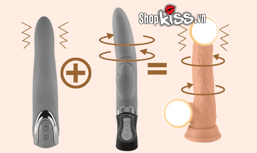 Chức năng rung ngoáy của dương vật giả dán tường Cyber Skin 2 trong 1 DV40