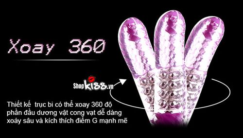 Thiết kế đầu cong và trục xoay giúp dương vật giả Loveaider Boyfriend DV17B kích thích điểm G hiệu quả