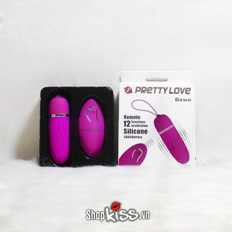 Cận cảnh trứng rung Prettylove Dawn EG30A với bề mặt silicone và dây rút