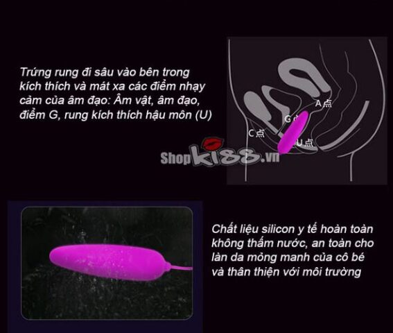 Trứng rung Prettylove Harriet EG31 chất liệu ABS và silicone y tế cao cấp, lành tính và an toàn cho vùng kín