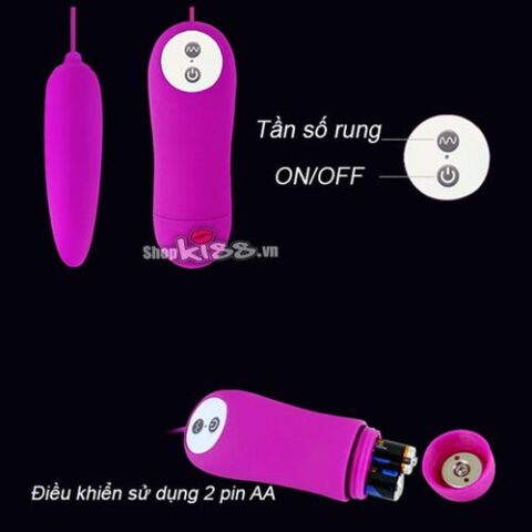 Trứng rung Prettylove Harriet EG31 sử dụng 2 viên pin AAA thông dụng, dễ dàng thay thế