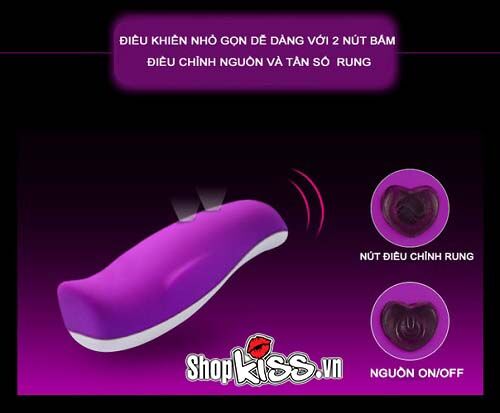 Remote điều khiển từ xa của trứng rung Bullet EG26 với thiết kế nhỏ gọn, chỉ có 2 nút bấm đơn giản để điều chỉnh nguồn và chế độ rung