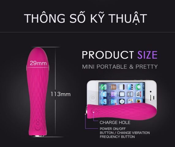 Kích thước thực tế của Trứng rung tình yêu siêu mạnh Nalone Ian MS40